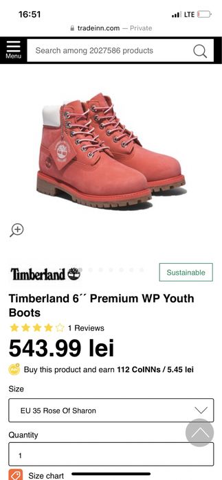 Ghete Bocanci Timberland 38