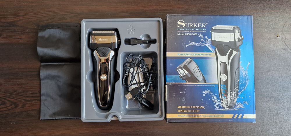 Машинка за сухо и мокро бръснене и оформяне на брада Surker Pro