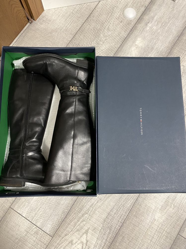 Tommy Hilfiger boots, ботуши естествена кожа, оригинални с кутия, No40