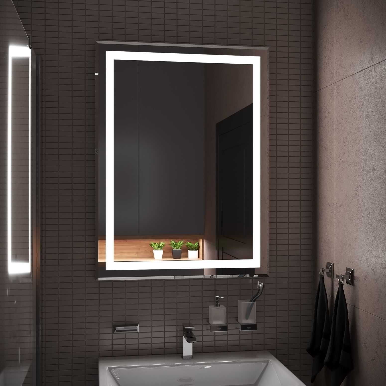 лед зеркало ванной комнаты, зеркало для санузла, зеркало с подсветкой,