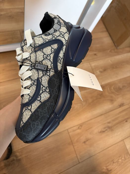 Gucci Rhyton Trainers Beige Blue Monogram