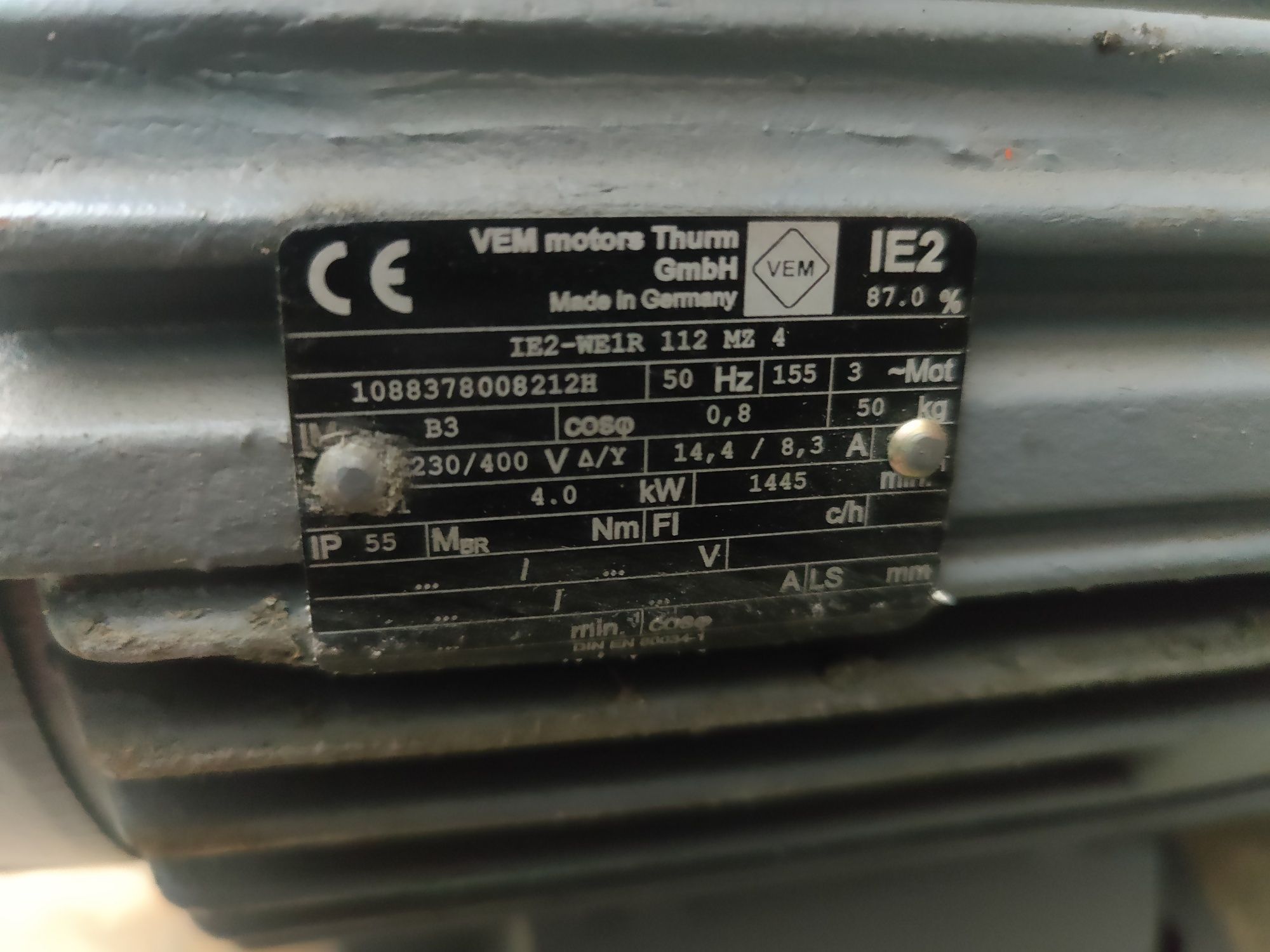 Motor electric trifazat 4kW, 1500rpm, 400V