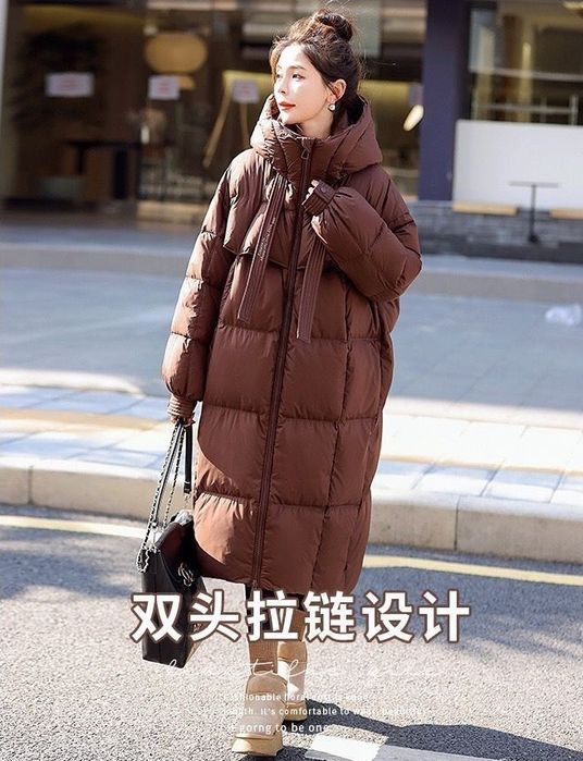 Женский пуховик женская куртка длинная теплая с капюшоном