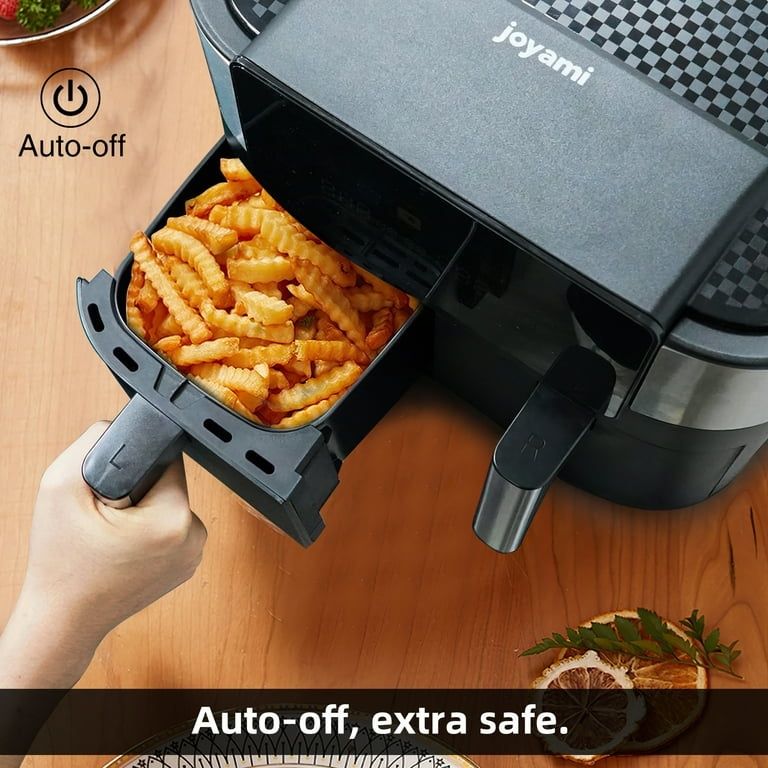Двоен AirFryer, JOYAMI,  с 2 отделения, и голям капацитет 7,6 л, фун