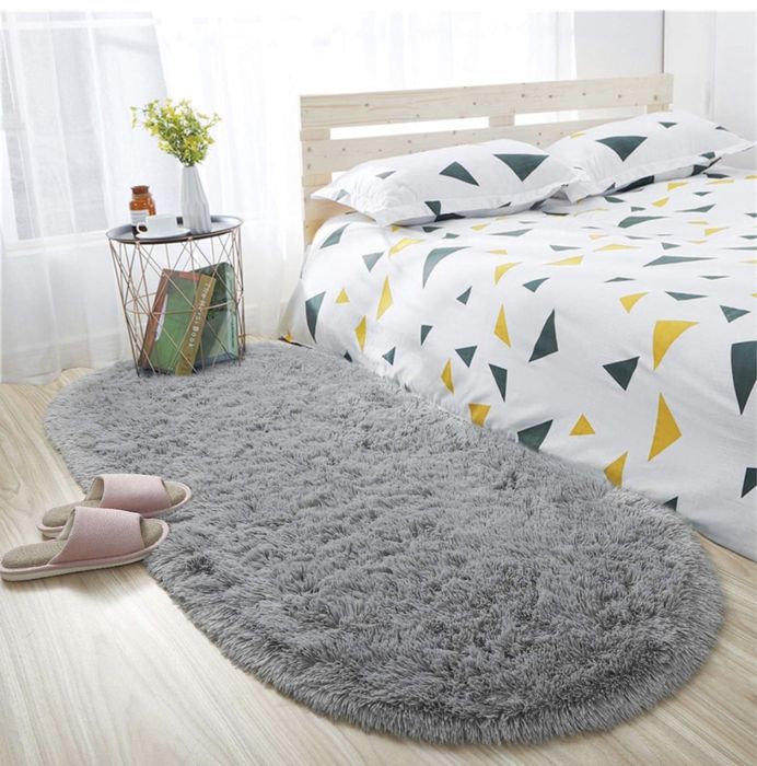 Пухкав овален килим плюш 80x160 см