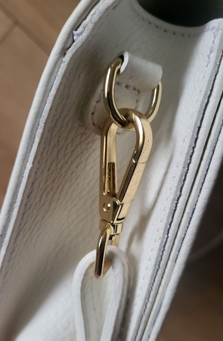 Poseta dama alba piele Pierre Cardin