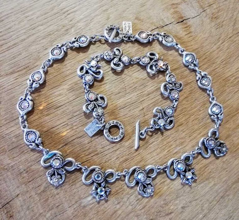 set colier si bratara vintage Remy dis Paris cu strasuri