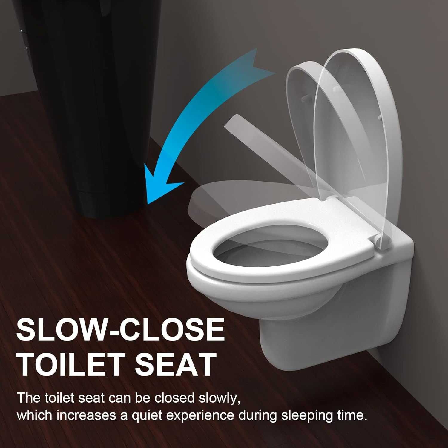 Ibergrif M41002 –Capac WC Soft-close, oval, antibacterian easy-clean