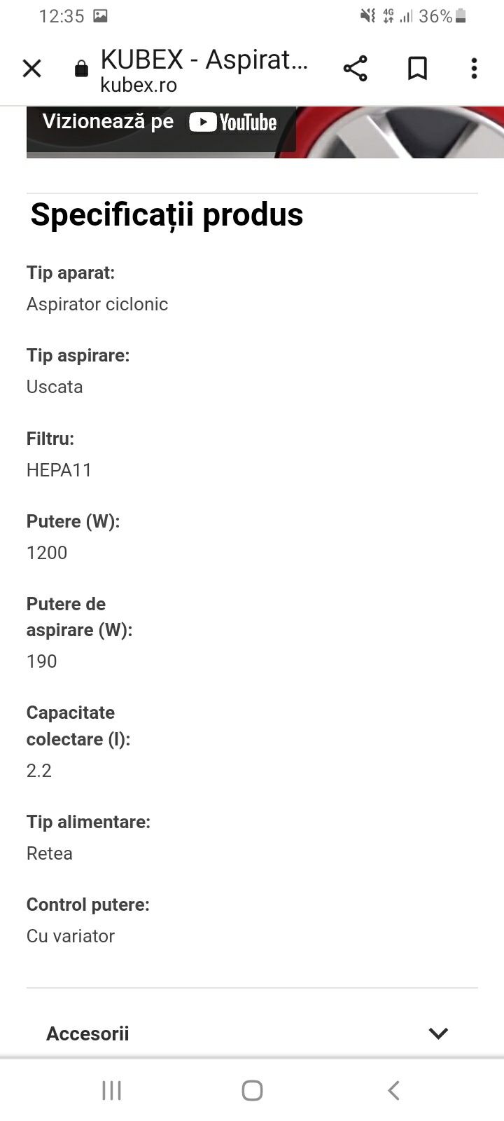 Aspirator fără sac Heinner 1200w