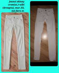 Blugi jeansi skinny albi