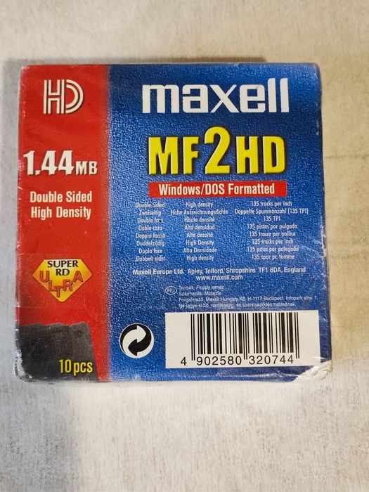 Dischete Maxell MF2HD 1.44MB sigilate, set 10 buc, retro PC