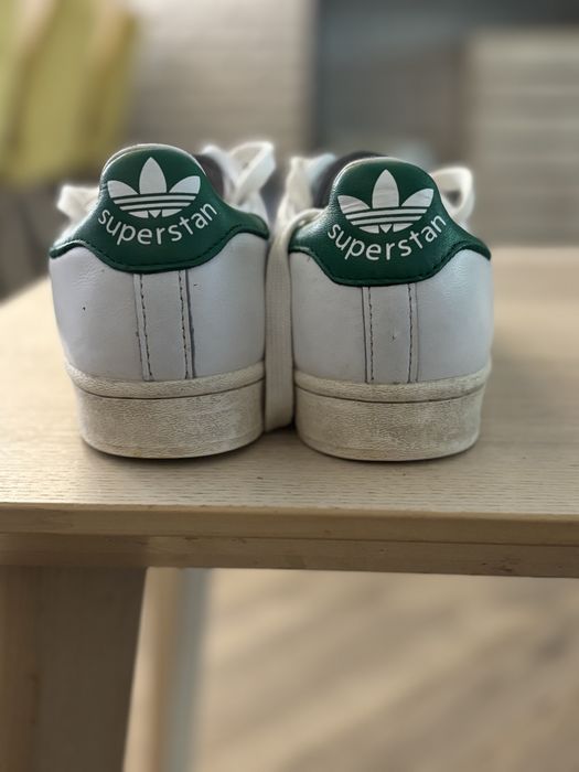 Adidas Mens Stan Smith, White and Green, Leather Sneakers