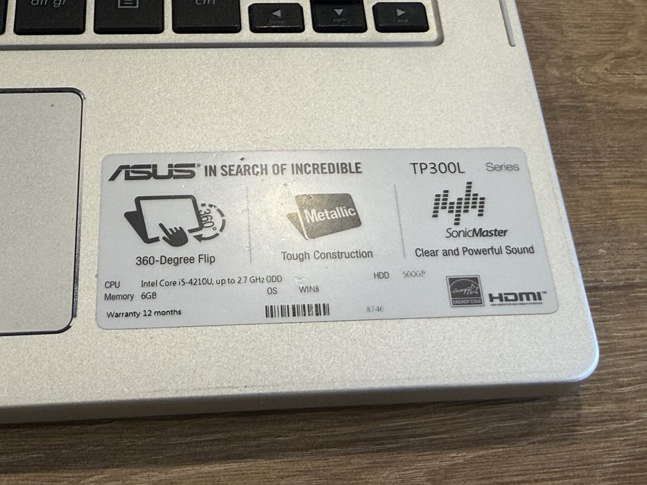 Продам ноутбук ASUS TP300L (сенсорный)