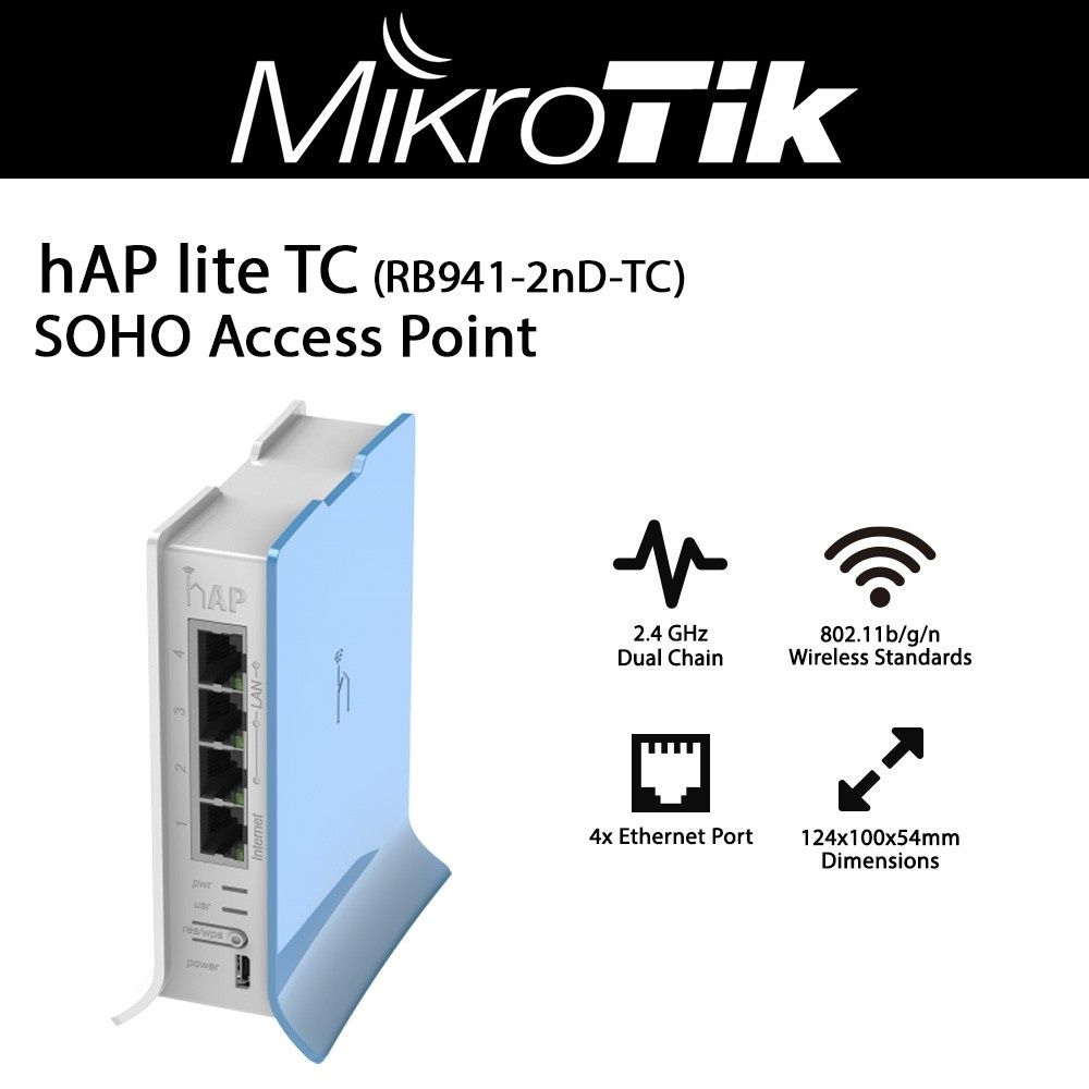 # MikroTik hAP lite TC (RB941-2nD-TC) Маршрутизатор