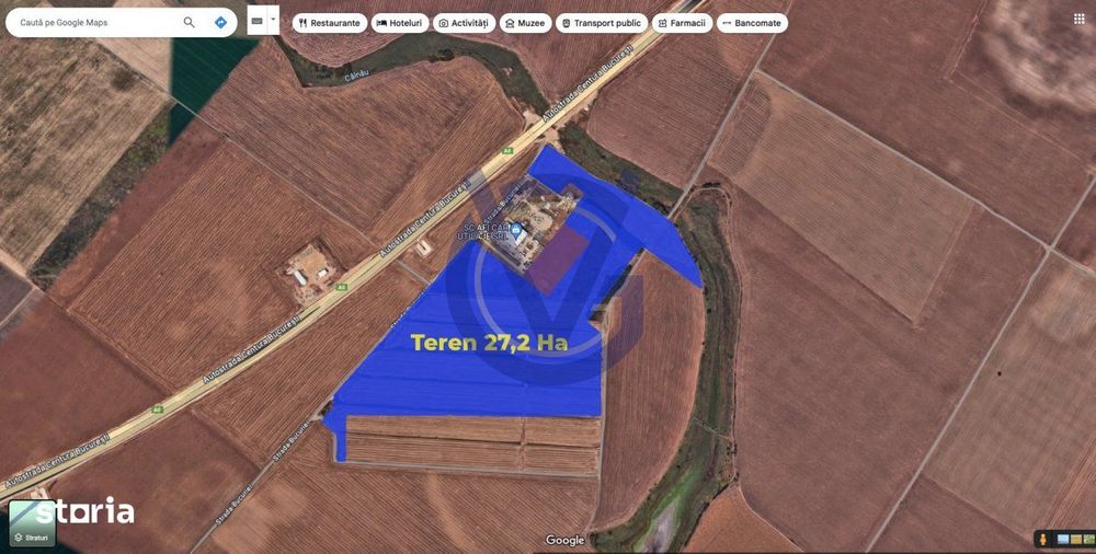 NOU - Oportunitate: 15,8 EURO/mp - 27,2 Hectare - Nodul A0 Glina