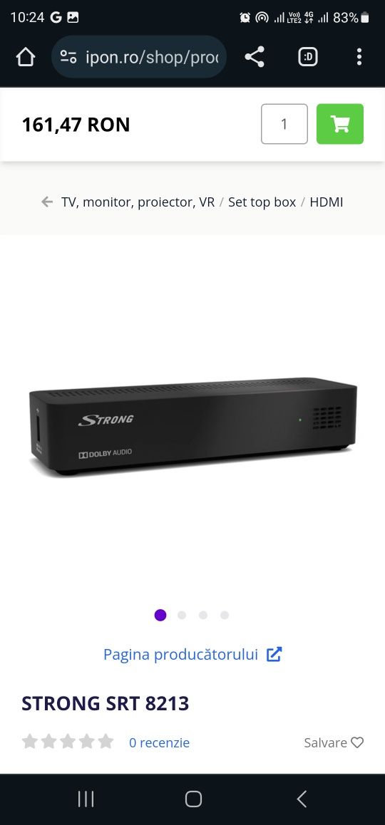 STRONG SRT 8213, Set top box Full HD DVB-T/T2 puternic cu funcții de r