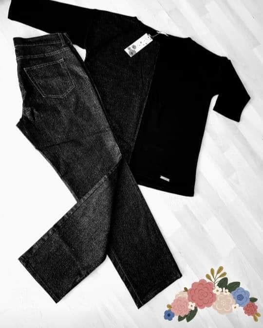 Compleu Oviesse dama/Jeans +bluza insertii fir lurex