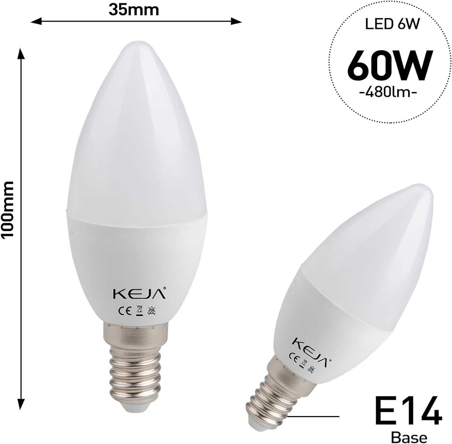 Bec LED Lumanare E14 Lumina Calda 6W