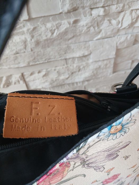 Geanta rucsac din piele naturala imprimeu floral