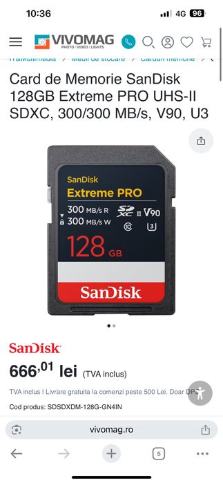 SanDisk Extreme PRO 128Gb 300MB/s