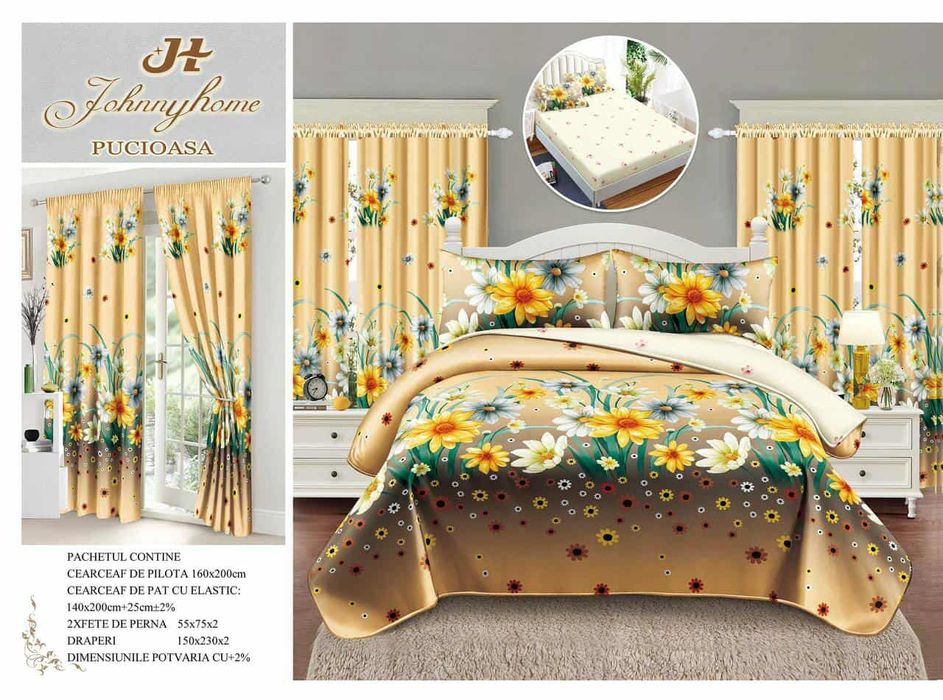 Seturi lenjerie de pat+draperie