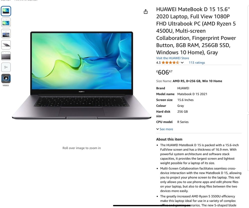 Huawei MateBook D15 FullHD
