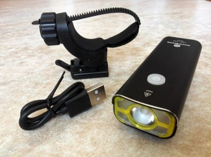 Lanterna USB far Rockbros V9C-400 led cree XPG-2 trotineta IPX 3