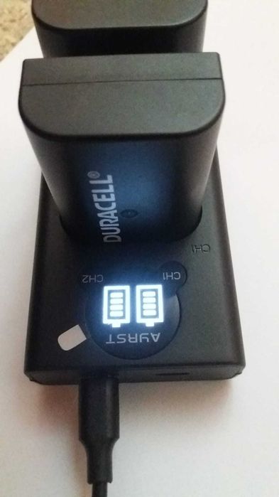 Incarcator dual cu afisaj,  compatibil Panasonic DMW-BLF19E