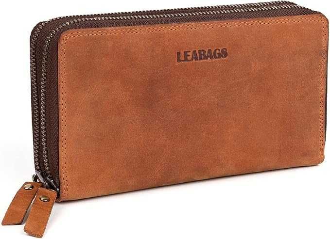 Дамски кожен портфейл LEABAGS с RFID защита, 29 слота за карти