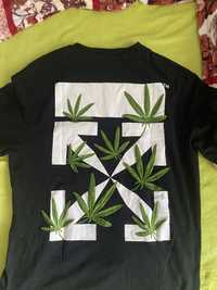 Tricou Off White Weed Print