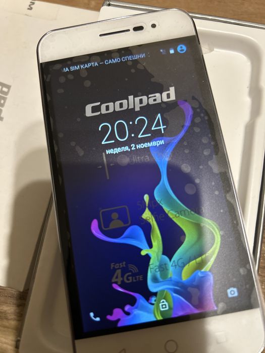 Нов мобилен телефон Coolpad Porto Е560, бял
