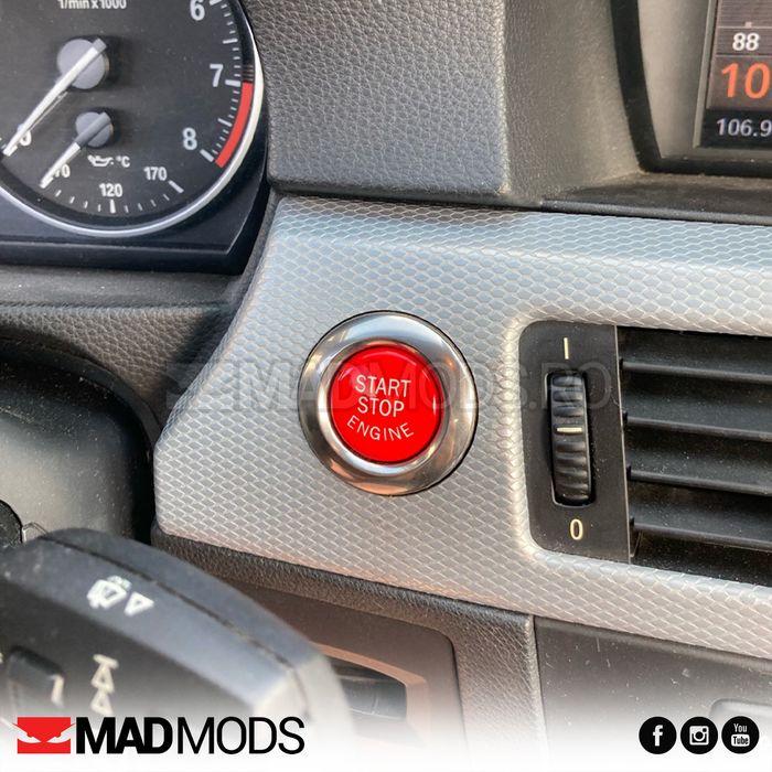 Buton pornire motor Start Stop Rosu Negru BMW E87 E90 E60 E84 E70 E71