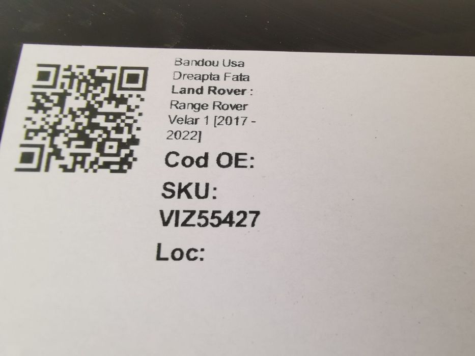 Bandou Usa Dreapta Fata Land Rover  Range Rover Velar 1 2017 2018 2019