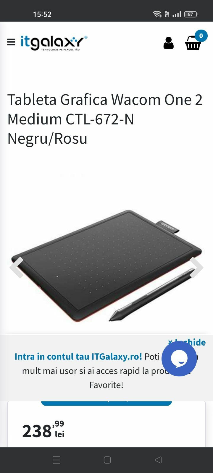 Vând tableta grafica wacom