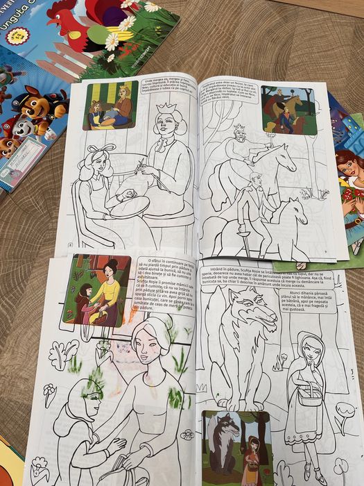 Lot carti prescolari si creioane cerate