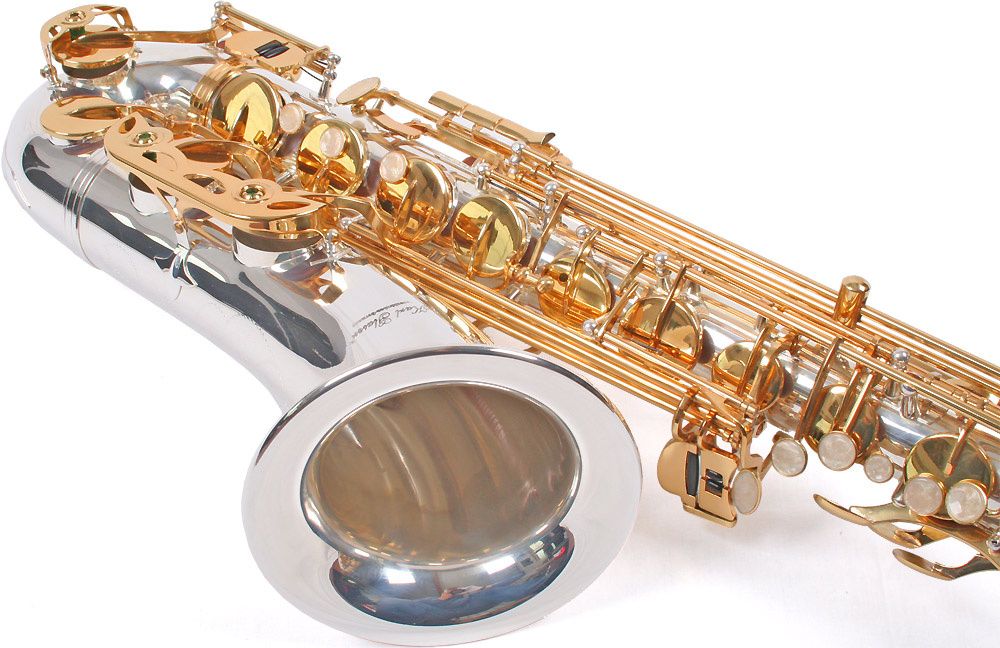 Tenor Saxofon ARGINTIU+AURIU curbat Nou Karl Glaser Sax Saxophone Si b