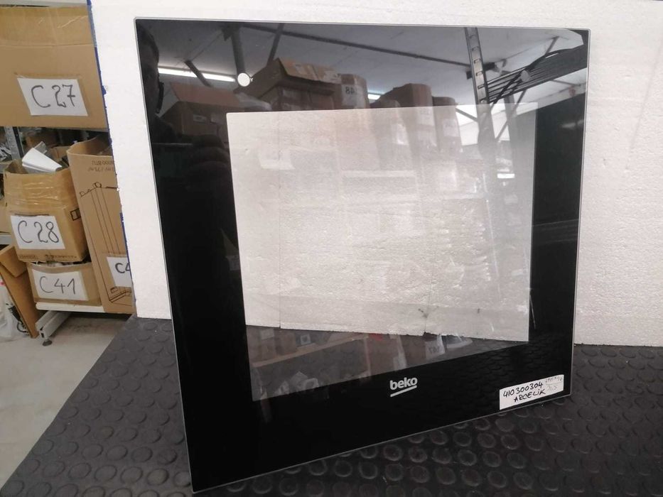 Geam exterior aragaz Beko 49.5 x 40 cm , 31.5 cm intre gauri, NOU / N3