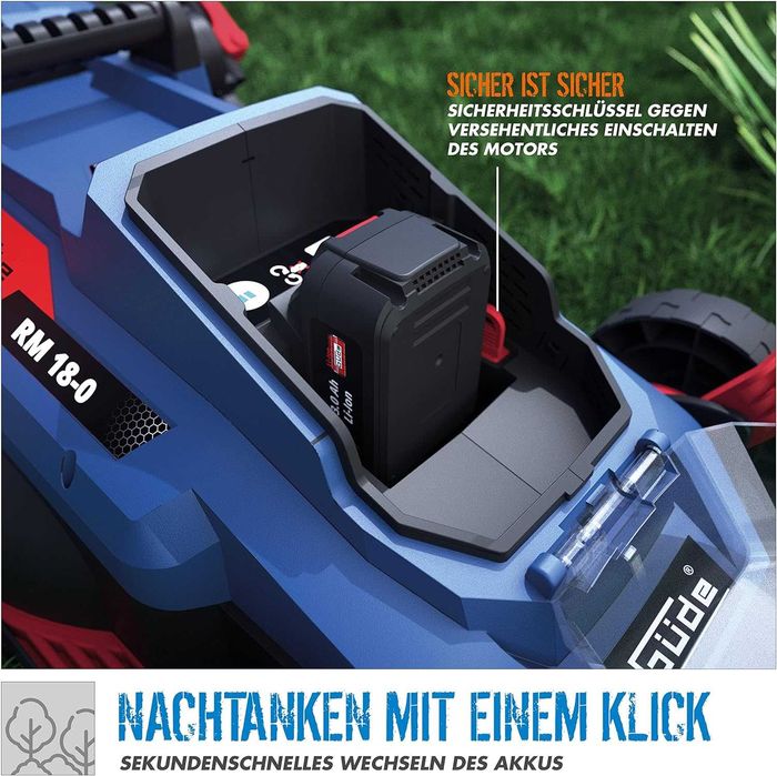 Акумулаторна косачка Gude Косене Събиране на трева Мулчиране