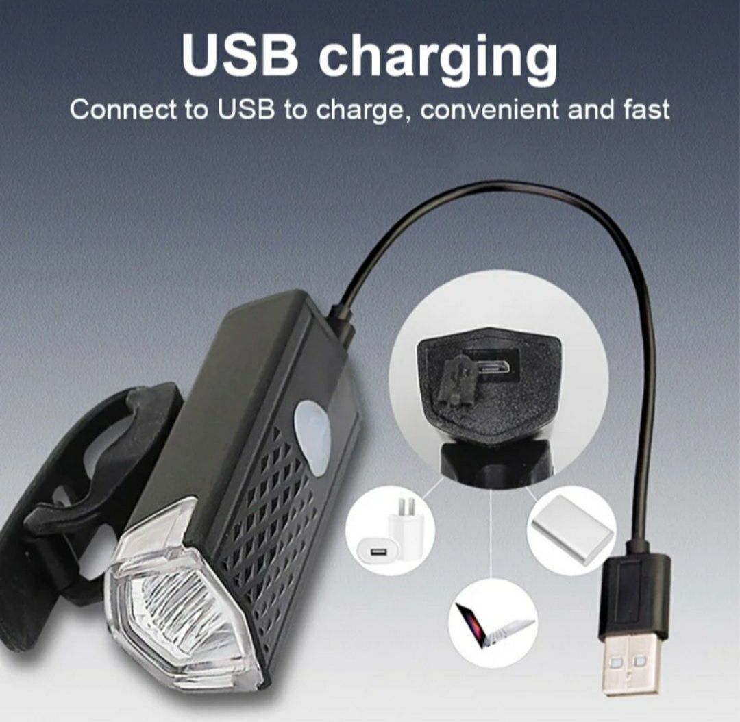 USB Водонепроницаемый велосипедный фонарь