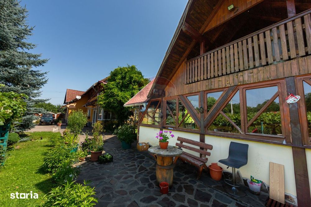 Casă spațioasă cu garaj dublu, foișor și curte amenajată