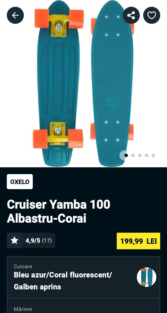 Penny board (skateboard) Yamba Blue Corail Decathlon