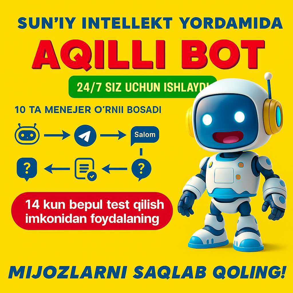 Interaktiv chat-bot: AI yordamida aqlli va tezkor javoblar