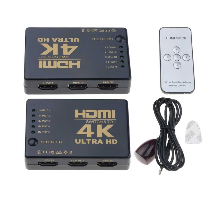 HDMI 5 to 1 Splitter + пульт