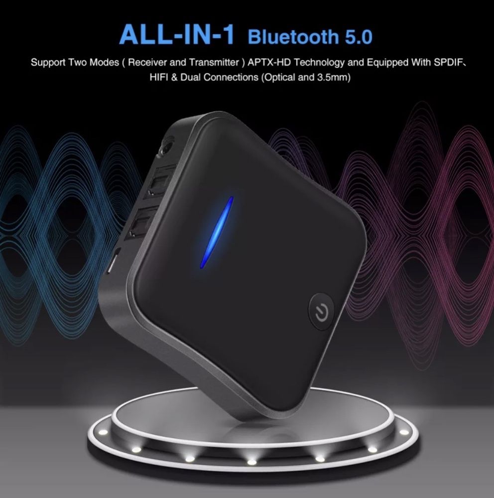 Bluetooth 2 in 1 Receiver Transmitter Optic Aptx HD 5.0 CSR 8675 Nou