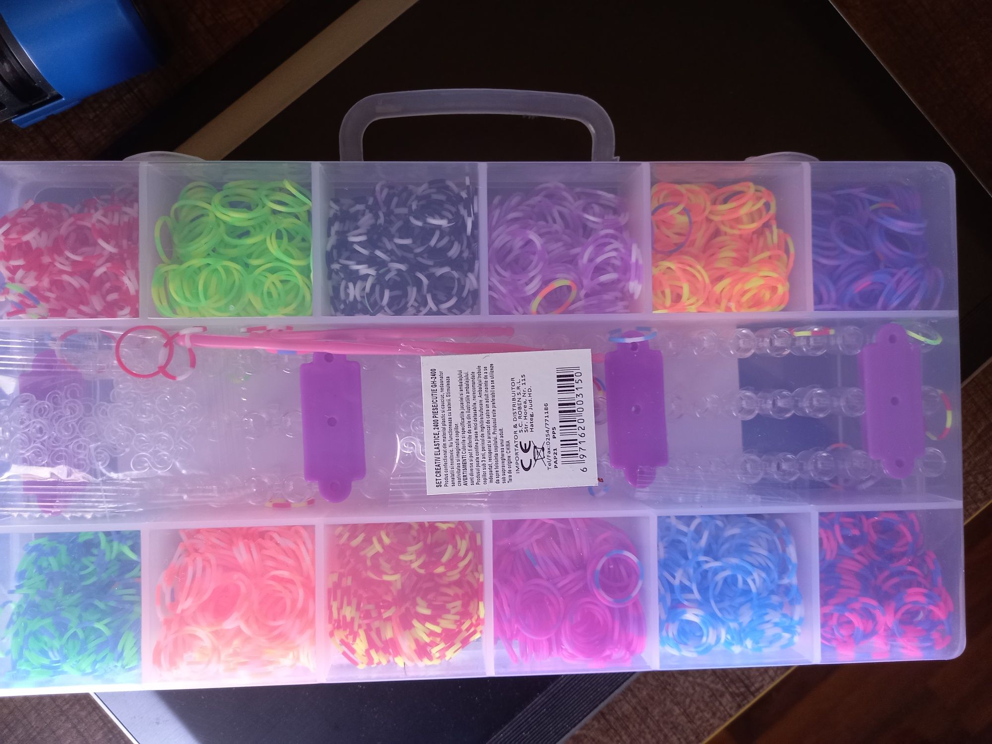 Kit complet elastice imletituri. Loom bands. 2400 buc. Nou!