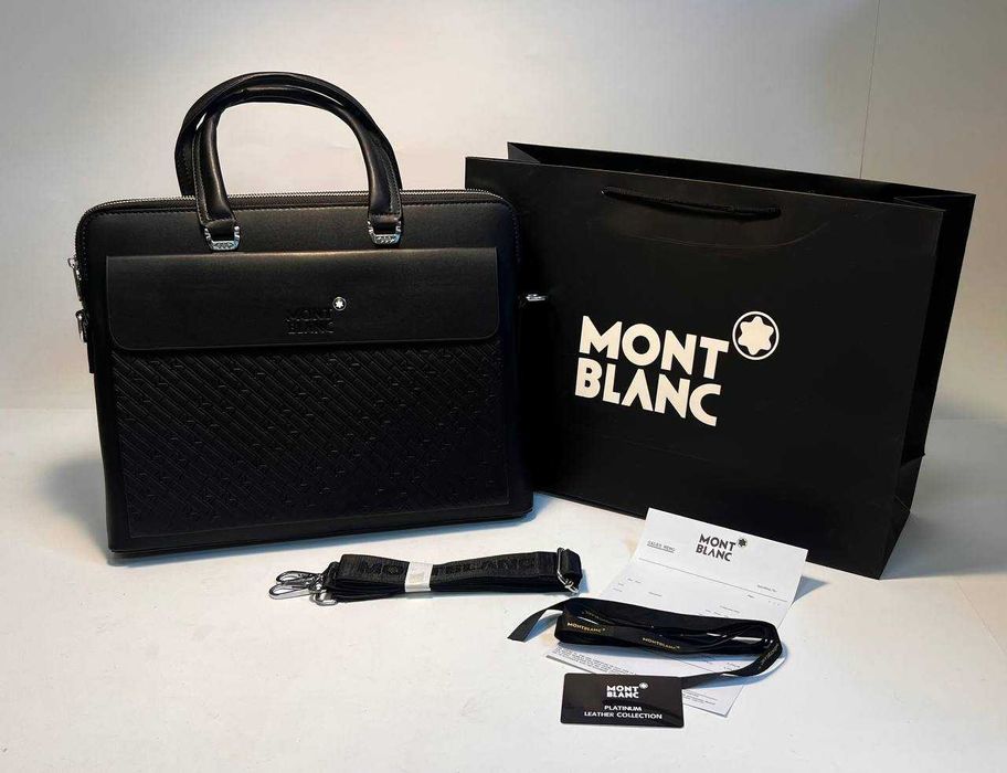 Geantă pentru bărbați 
servietă Mont Blanc, piele  1977