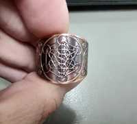Inel bărbătesc din cupru cu simbolul lui Metatron reglabil