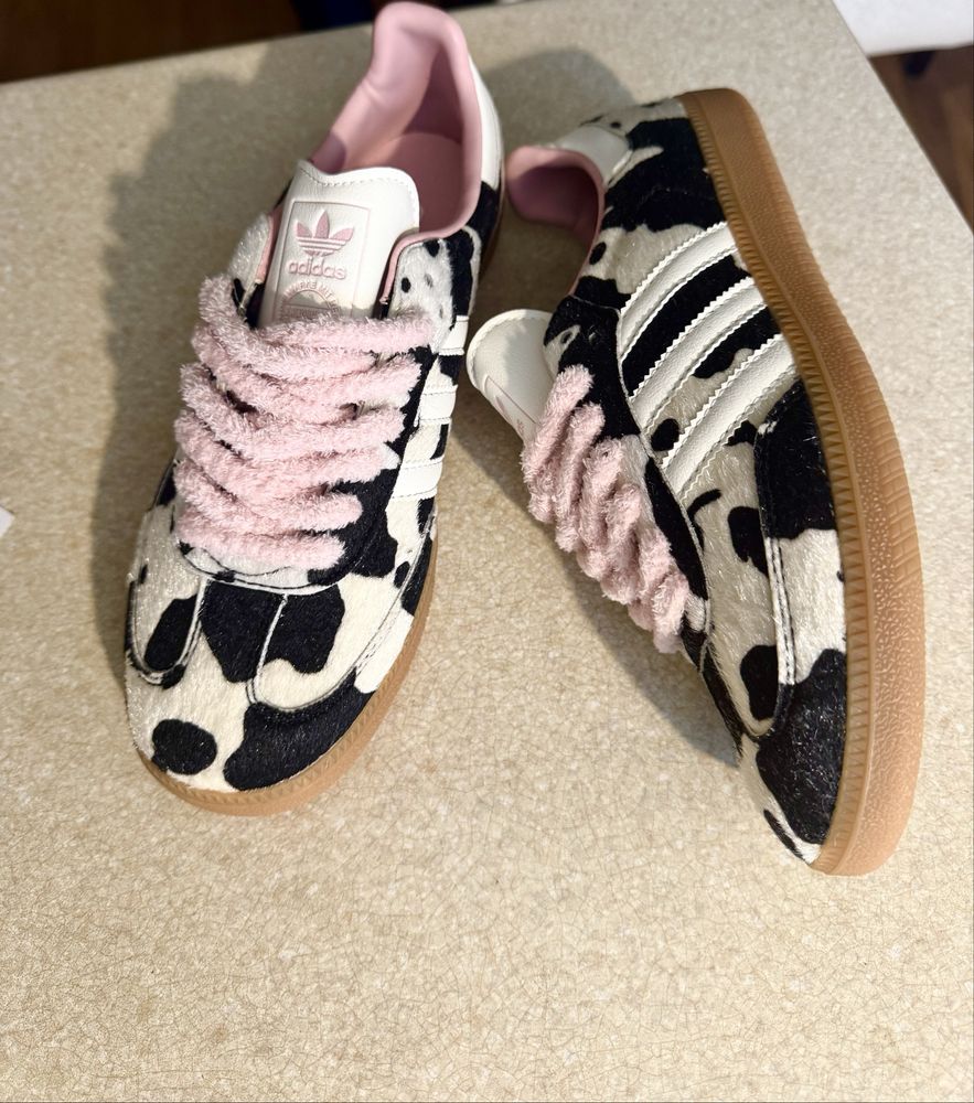 Adidas gazelle cow print