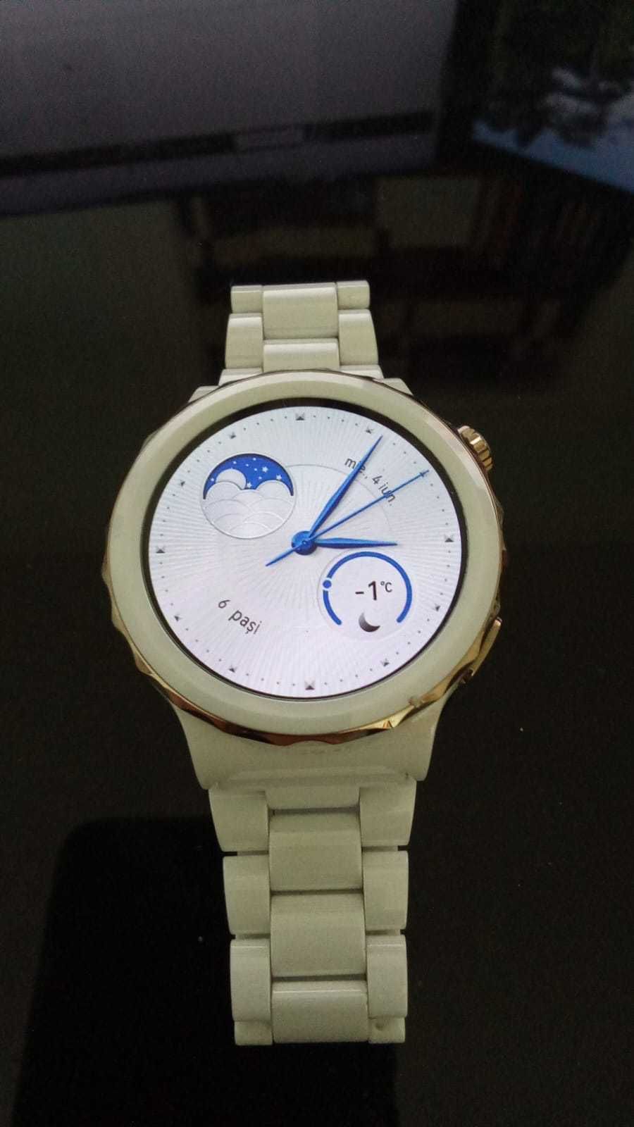 Smartwatch dama Huawei GT 3 Pro  Ceramic White 42mm.