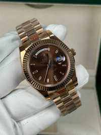 Rolex Day Data 41 MM 228235 Rose Gold Bezel Chocolate Baguette Diamond